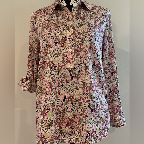 Ann Taylor Speckled Long Sleeve Blouse - Picture 1 of 7